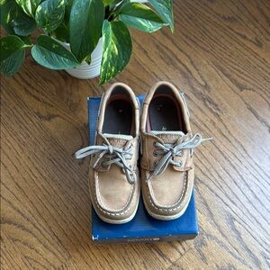 EUC Sperry Boys 13M Moccasin Boat Shoes,  Billfish Dark Tan